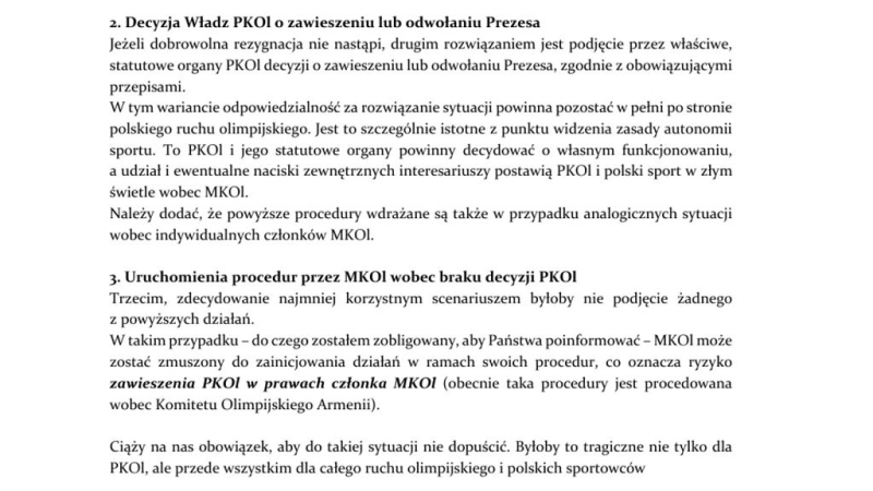 Polacy mogą nie pojechać na igrzyska olimpijskie! Sensacyjny list
